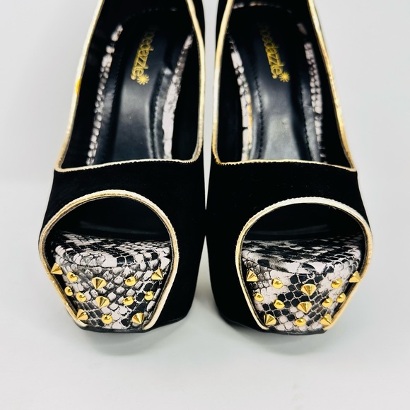 Shoe Dazzle Womens Black Open Toe Heels - Picture 7 of 14